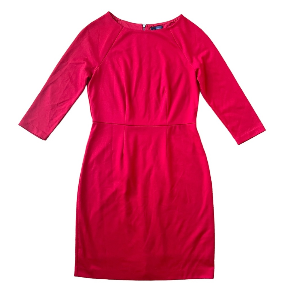 THE LIMITED Red Fitted Straight  3/4 Sleeve Career Sheath Dress Sz 6